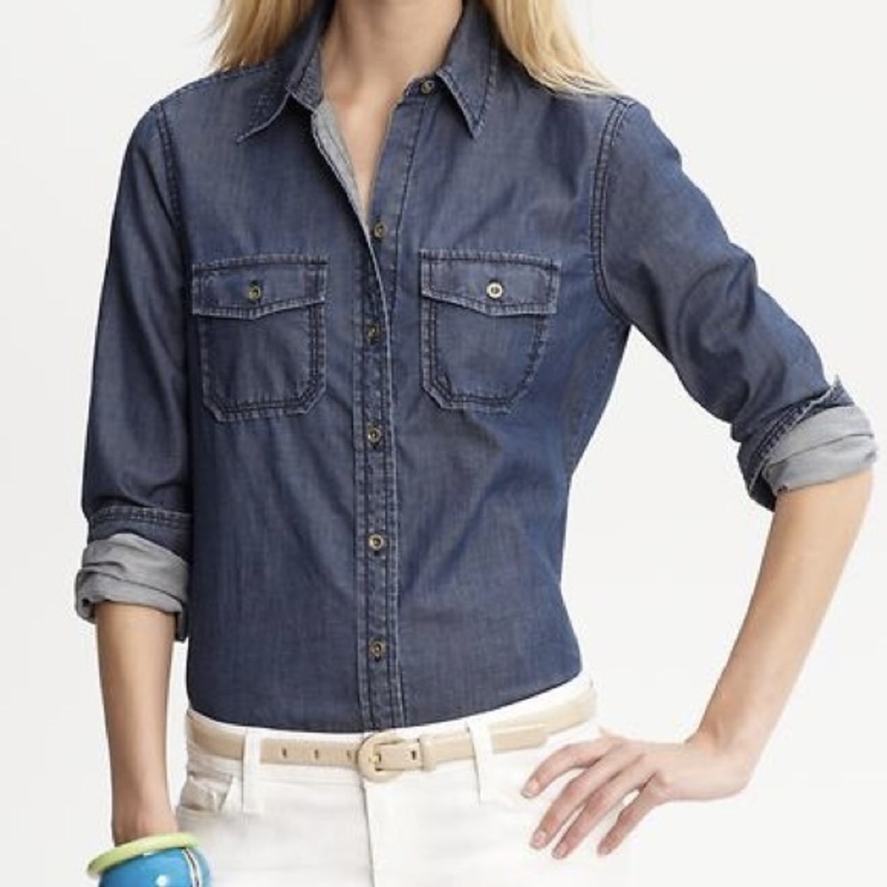 Banana republic chambray denim shirt